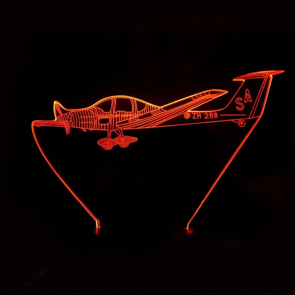 Cruising Single Engine Designed 3D Night Lamp Aviation Shop 