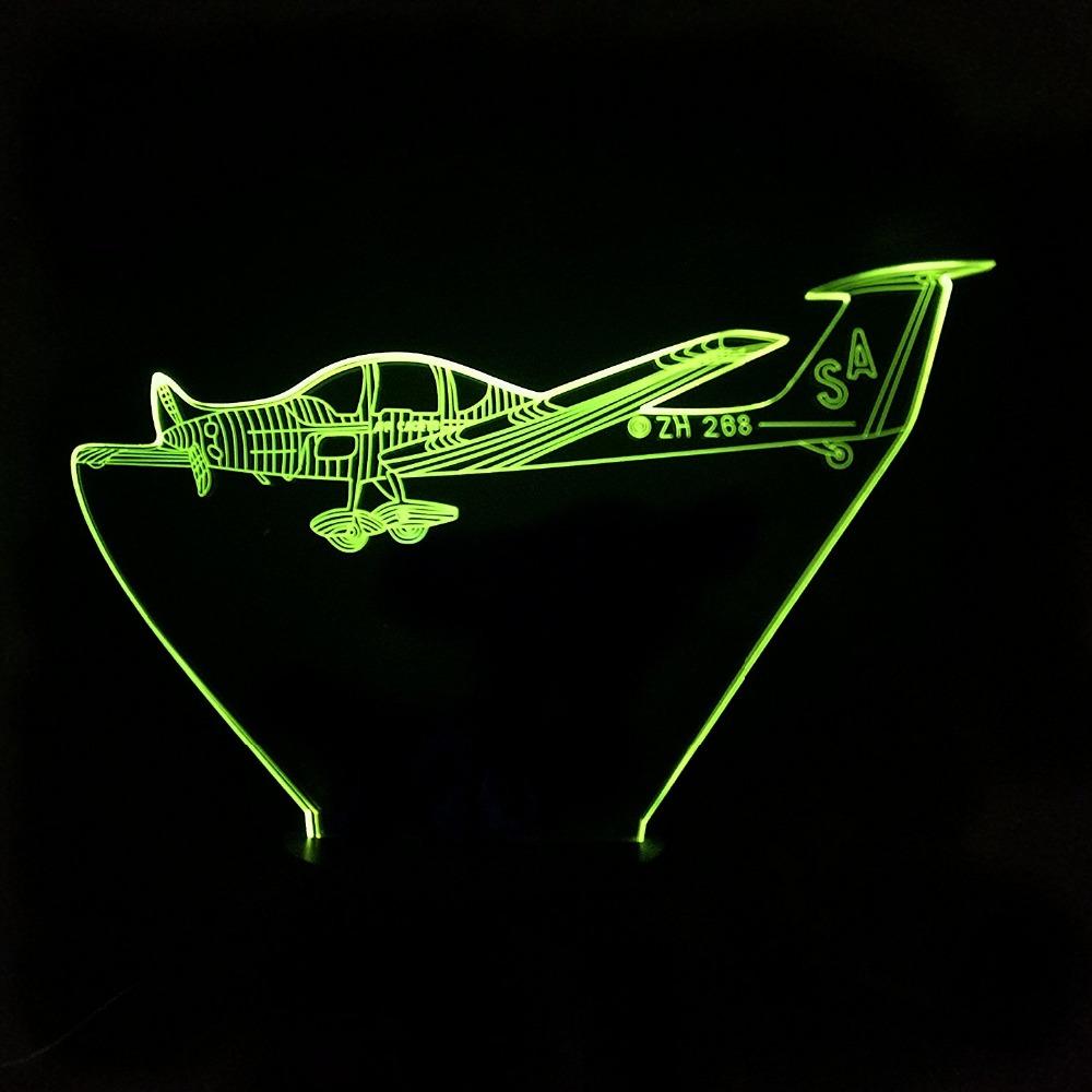 Cruising Single Engine Designed 3D Night Lamp Aviation Shop 