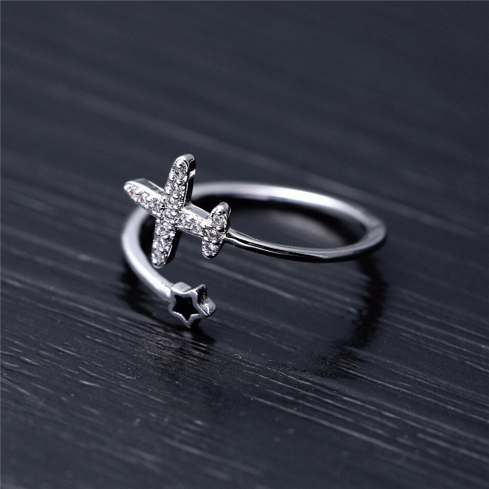 New Fashion & 925 Silver Stylish Airplane Ring