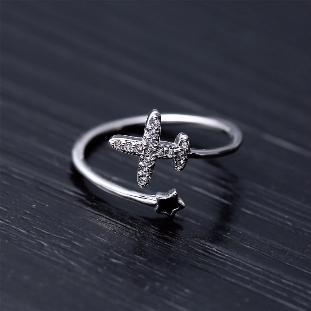 New Fashion & 925 Silver Stylish Airplane Ring