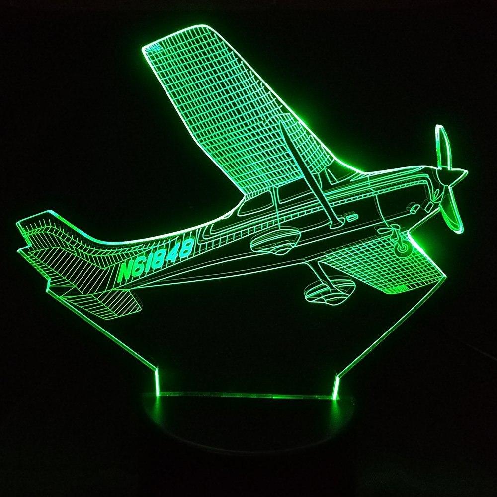 Rolling Amazing Cessna 172 Skyhawk Designed 3D Lamp Aviation Shop 