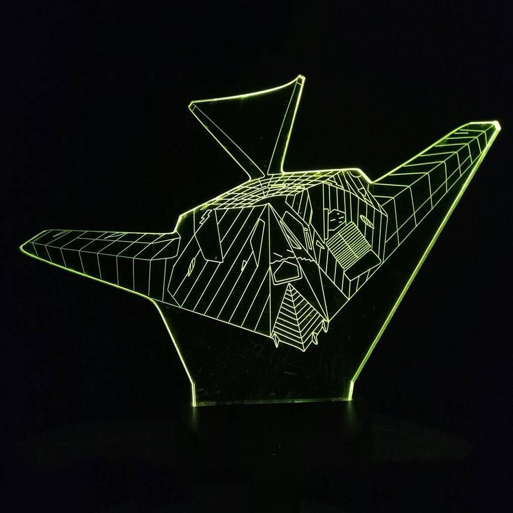 Ghost Airplane Designed 3D Lamp Aviation Shop 