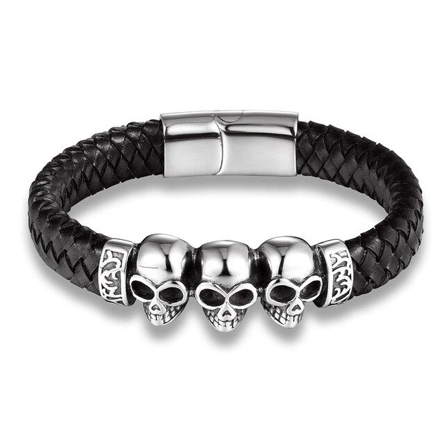 Skull Retro Style Genuine Leather Bracelets