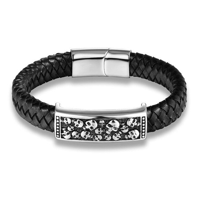 Skull Retro Style Genuine Leather Bracelets