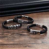 Thumbnail for Skull Retro Style Genuine Leather Bracelets