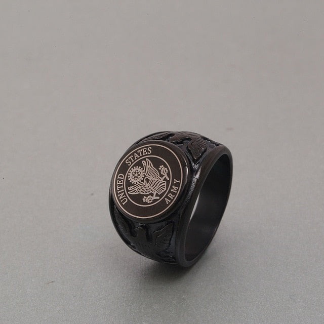 Black USA US Air Force Military Rings