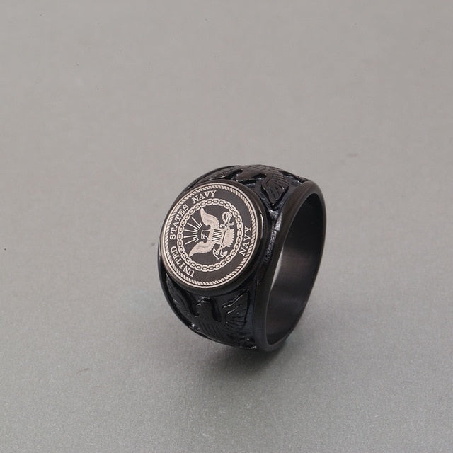 Black USA US Air Force Military Rings