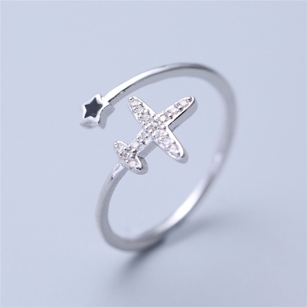 New Fashion & 925 Silver Stylish Airplane Ring