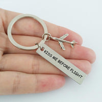 Thumbnail for Kiss Me Before Flight 2 Tagged Airplane Key Chain Aviation Shop 