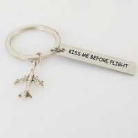 Thumbnail for Kiss Me Before Flight 2 Tagged Airplane Key Chain Aviation Shop Default Title 