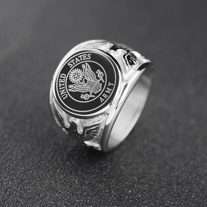 Stainless Steel USA US Air Force Military Rings