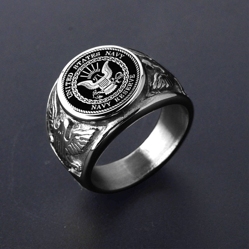 Stainless Steel USA US Air Force Military Rings