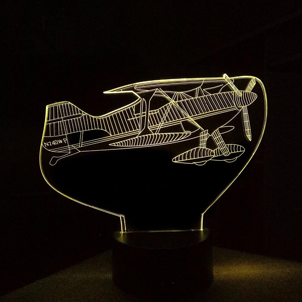 Amazing Show Aircraft Designed 3D Lamp Aviation Shop 