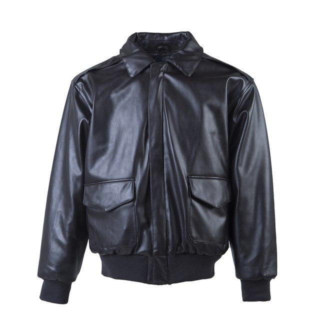 Bomber Pilot Style Leather Jackets Aviation Shop Black L 