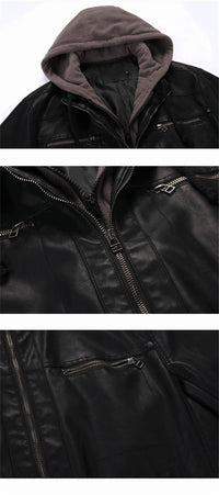 Thumbnail for PU Leather Hooded Bomber Pilot Style Jackets Aviation Shop 
