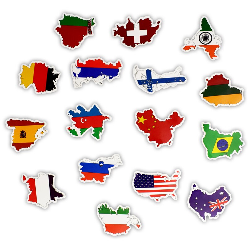 50 Pieces National Flags Stickers (Mixed)
