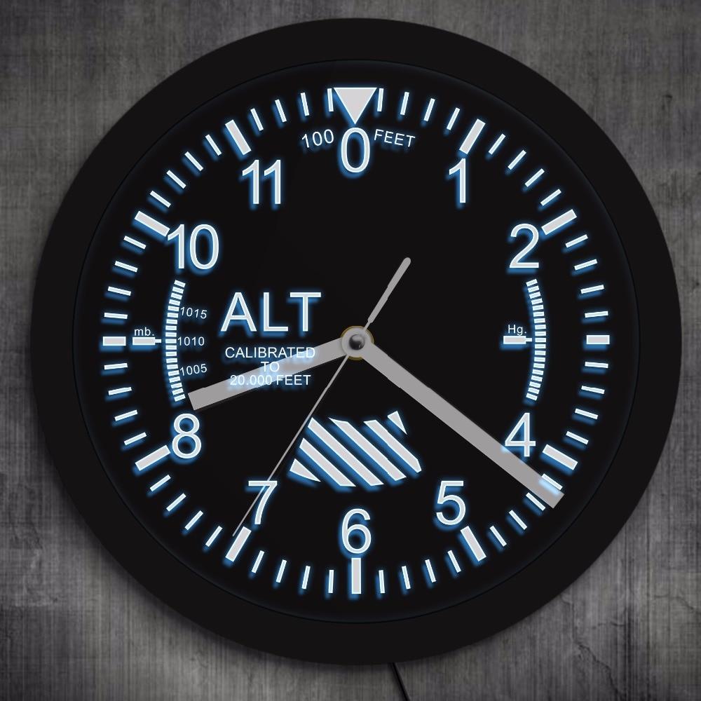 Super Altimeter Wall Clock with Led Feature Aviation Shop 