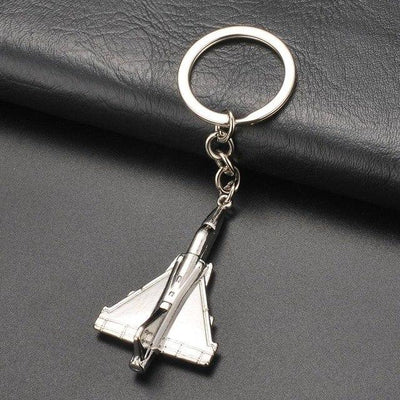 Super Bomber 3 Jet Shaped aviation themed aviator-crafted key chain, polished metal alloy.