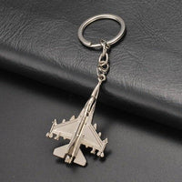 Thumbnail for Fighter Jet 16 Shaped aviation themed aviator-crafted key chain, polished metal alloy.