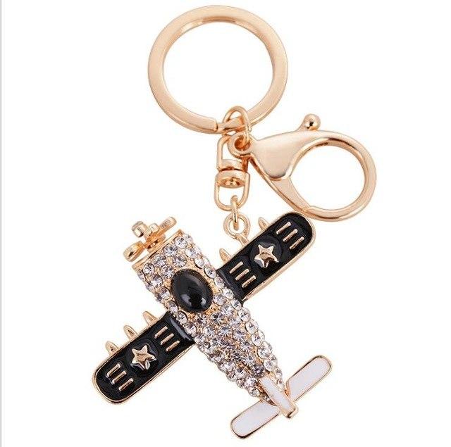 Vintage and Cute Crystal Designed Airplane Shape Key Chains Aviation Shop 3 