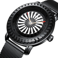 Thumbnail for Rotating Jet Engine Turbine Designed Aviator Watches