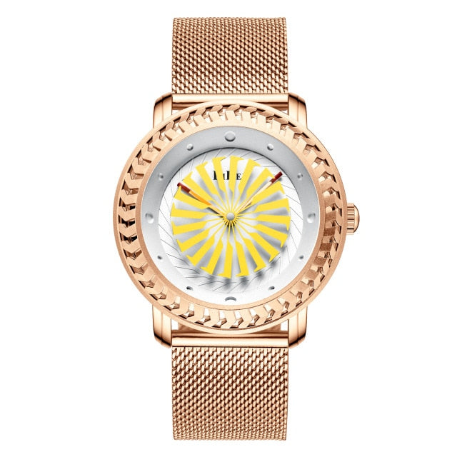 Rotating Jet Engine Turbine Designed Aviator Watches