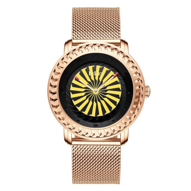 Rotating Jet Engine Turbine Designed Aviator Watches