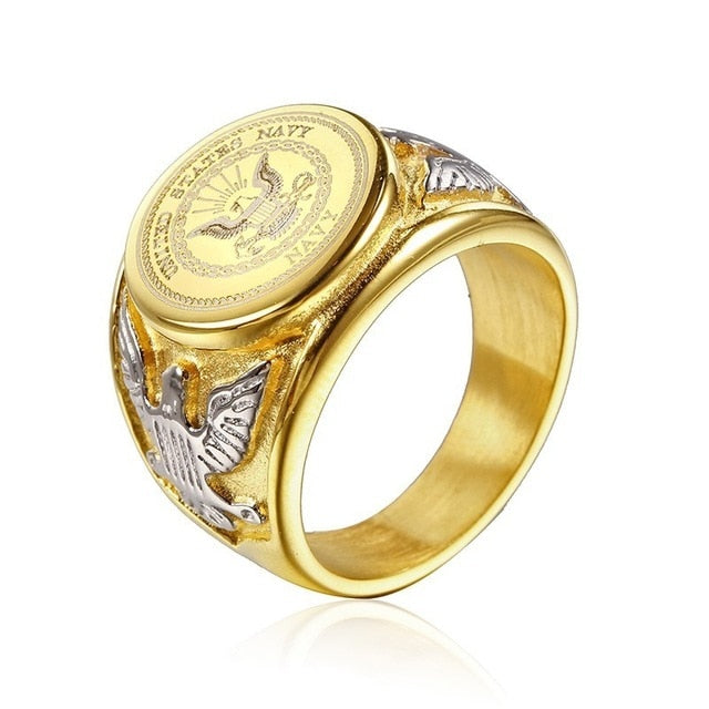 Gold Color USA US Air Force Military Rings