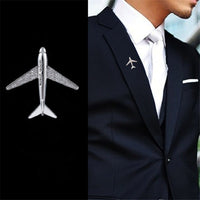 Thumbnail for Side view of Super Cool Airplane aviation brooch in polished alloy, polished finish.
