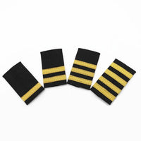 Thumbnail for Super High Quality Pilot Epaulettes (1,2,3,4 - Gold & Silver Stripes) aviation print pilot uniform, crisp poplin cotton with.