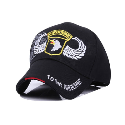 101st Airborne US Air Force aviation embroidery on durable cotton designed cap.