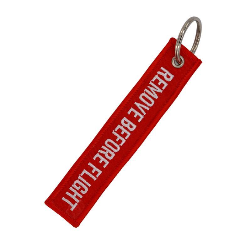 Red Remove Before Flight Designed Key Chains