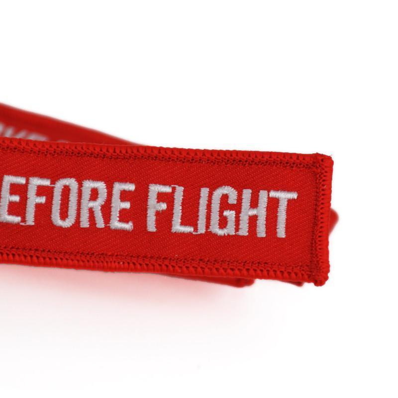 Red Remove Before Flight Designed Key Chains