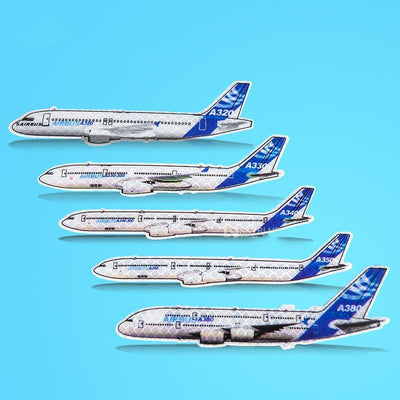 Reflective Airbus Model Stickers A320 & A330 & A340 & A350 & A380 aviation themed sticker, weather-resistant vinyl.