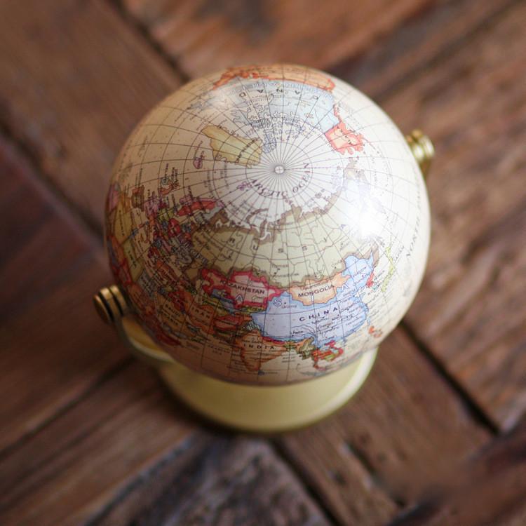 Retro Designed Globe Shaped World Map