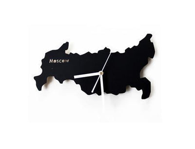 Russia Map aviation themed wall clock, premium wood and metal.