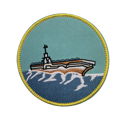 Fighter Pilot (ship) aviation design patch in embroidered fabric.