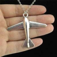 Thumbnail for Customisable Silver Airplane Shaped Necklace - view 2
