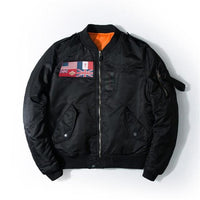 Thumbnail for US & UK Flags Printed Pilot Bomber Jackets