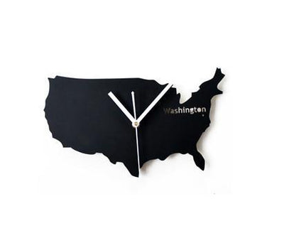 USA Map aviation themed wall clock, premium wood and metal.