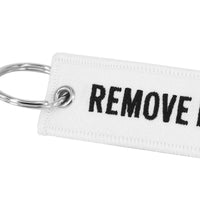 Thumbnail for White Remove Before Flight Designed Key Chains