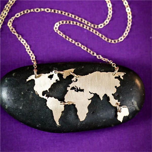 World Map Designed Necklaces