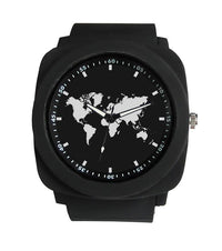 Thumbnail for World Map Designed Rubber Strap Watches