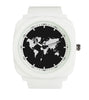 World Map Designed Rubber Strap Watches